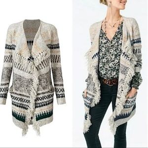 CAbi Multicolor Fringe Cardigan